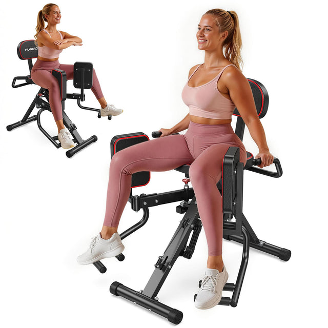 Front. FED Fitness - HA1 2-in-1 Hip Abductor & Adductor Machine, Lower Body Glute & Inner Thigh Workout Equipment for Home Gym - Black.