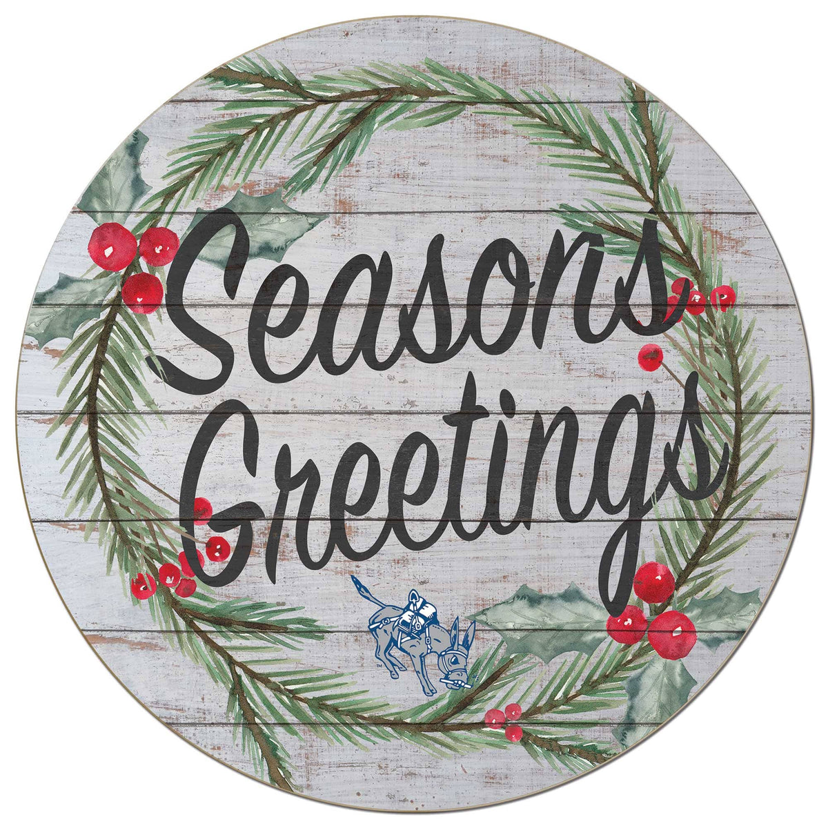 Jardine - Colorado School of Mines Orediggers 20'' x 20'' Season's Greetings Circle - White