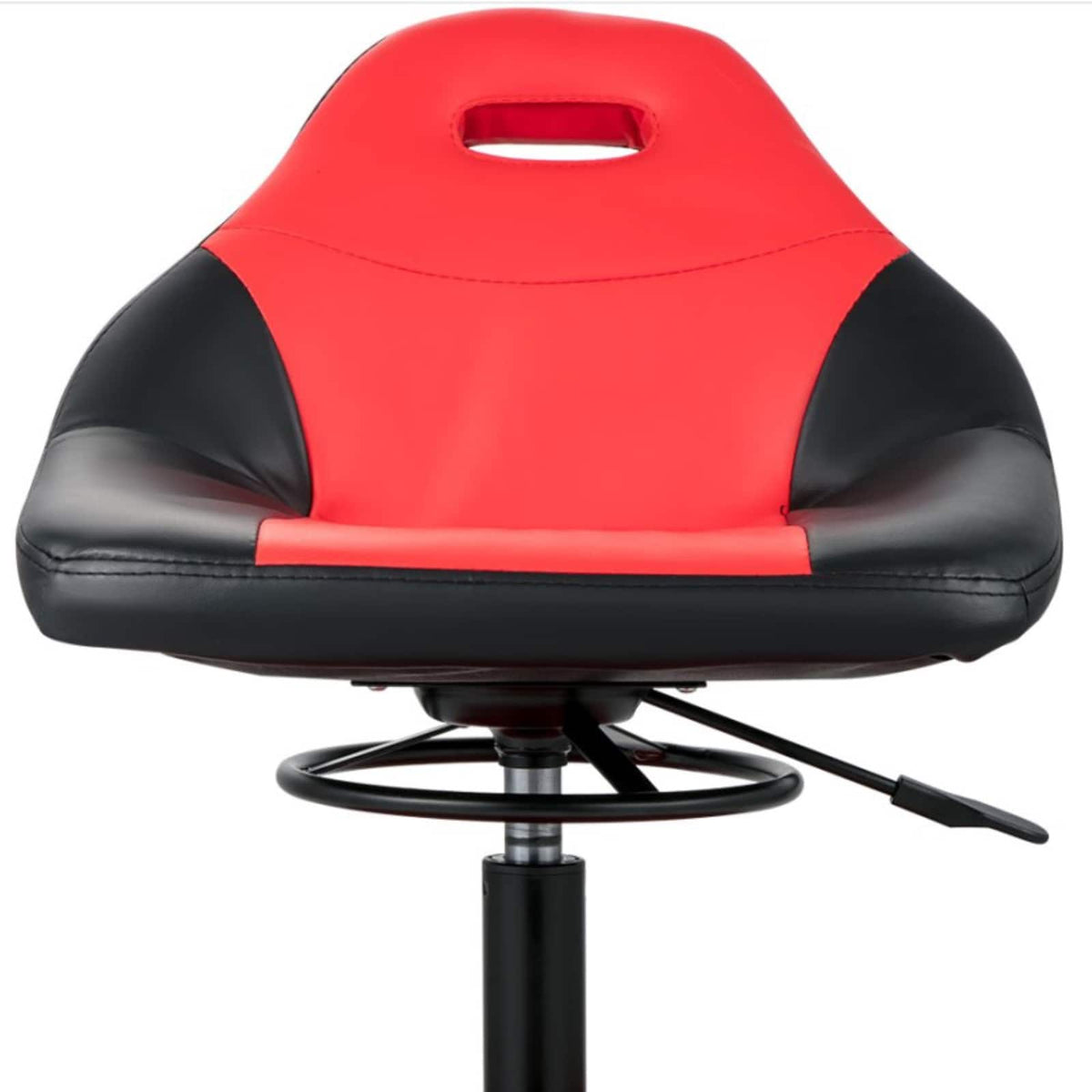 VEVOR - Rolling Garage Stool, 135 KG Capacity,Adjustable Height from 54 cm to 66 cm, Mechanic Seat with 360-degree Swivel Wheels - Black;Red