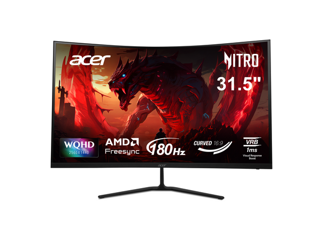 acer ITRO 31.5" WQHD AMD Freesync 180Hz CURVED 16:9 2560X1440 VRB 1ms Visual Response Boost