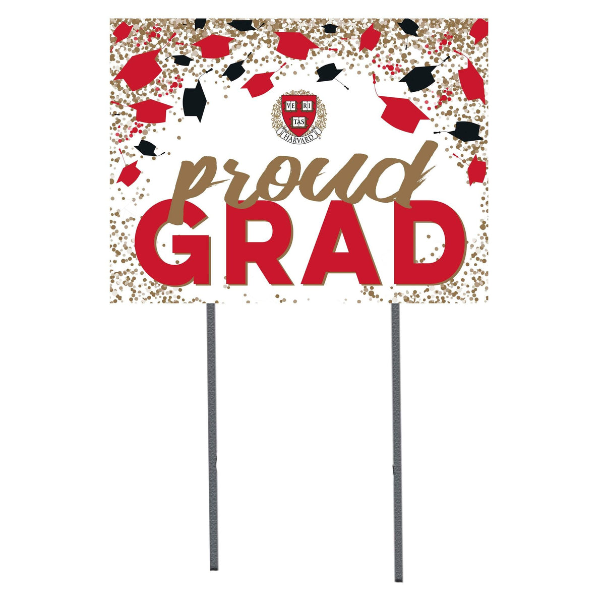 Jardine - Harvard Crimson 18" x 24" Proud Grad Yard Sign - White
