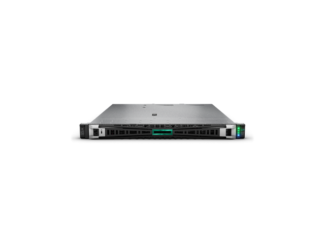 Front. HPE Aruba - HPE ProLiant DL320 Gen11 3508U 2.1GHz 8-Core / 1x16GB / 8SFF / 2x480GB SATA SSD / 2x500W PS Rack Server - Black.