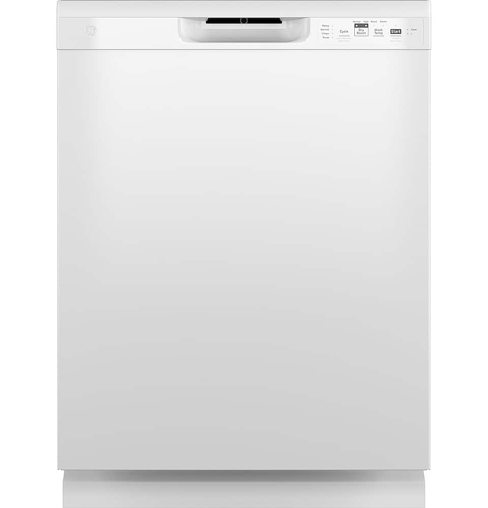 GE - 24" Front Control Built-In Plastic Tub Dishwasher with Dry Boost and 59 dBA - White