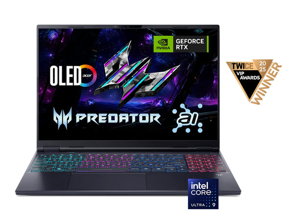 Acer - Predator Helios Neo 16S AI Gaming Laptop - 16" OLED 240Hz - Intel Core Ultra 9 - NVIDIA GeForce RTX 5070Ti – 32GB – 1TB - Obsidian Black