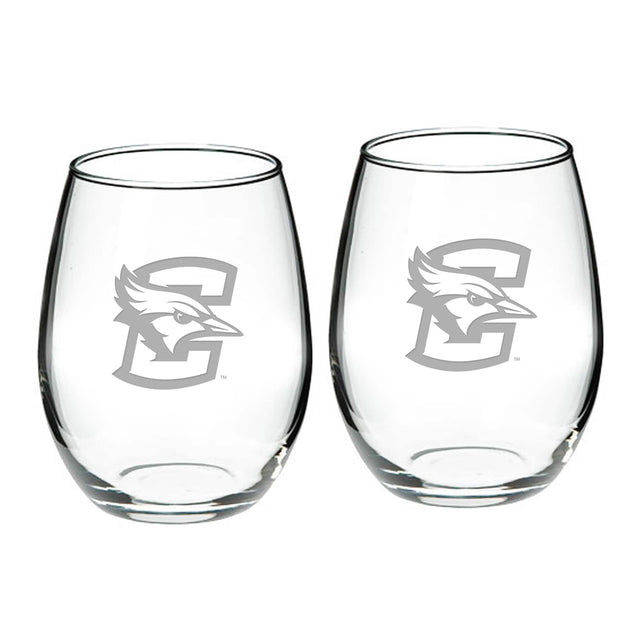 Front. Jardine - Creighton Bluejays 21oz. 2-Piece Stemless Wine Glass Set - Multicolor.