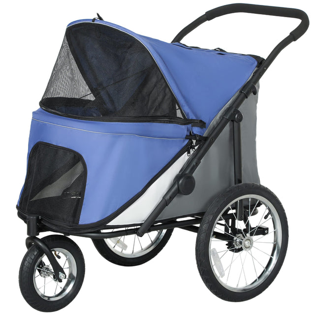 Front. Pawhut - Wheels Dog Stroller w/ One-Hand Fold, Rubber Wheels, Storage Bag, Soft Cushion.