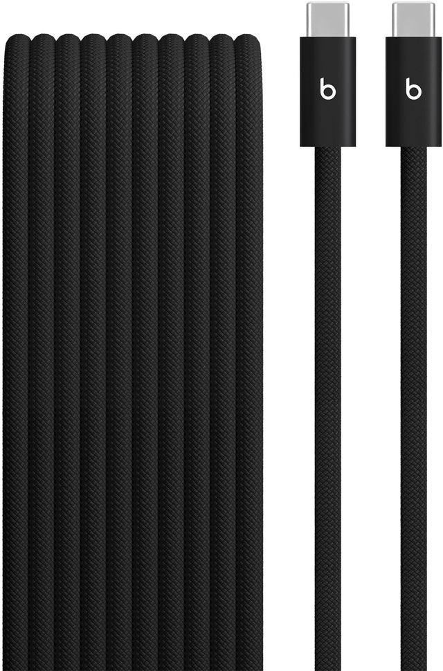 Front. Beats - 10' 240W USB-C to USB-C Braided Cable - Bolt Black.