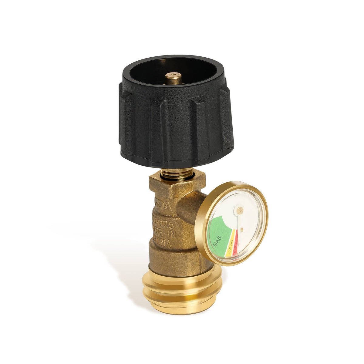 Empava - Propane Tank Gauge – Color-Coded, QCC1 Compatible for 5-40lb Tanks, Brass, 1-Year Warranty (Grill, Heater, RV Use) - Black