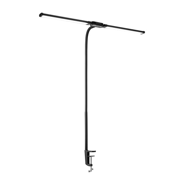 VEVOR - LED Desk Lamp with Clamp, Double Head Architect Desk Lamp, Eye-Caring Desk Light with 360° Adjustable Gooseneck - Black