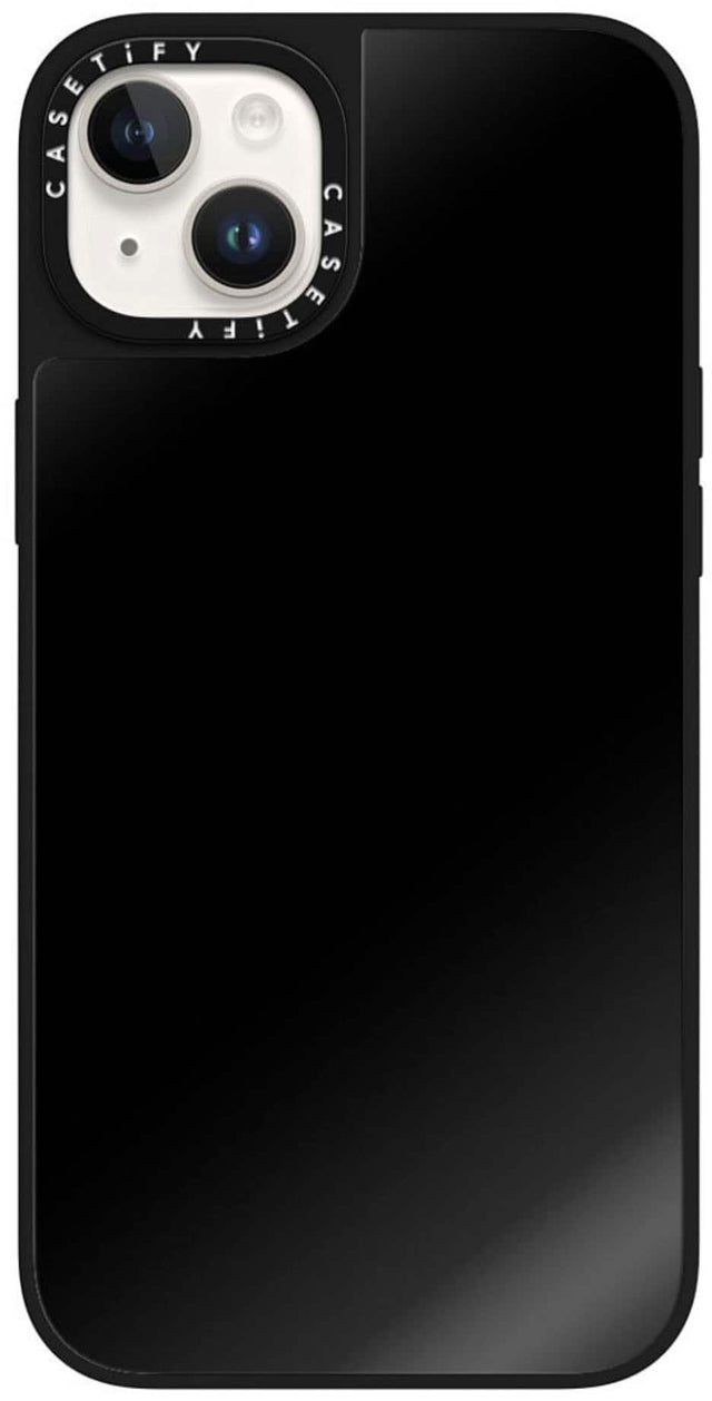 Front. CASETiFY - Mirror Case with MagSafe for Apple iPhone 15 Plus - Black with Black Bumper.