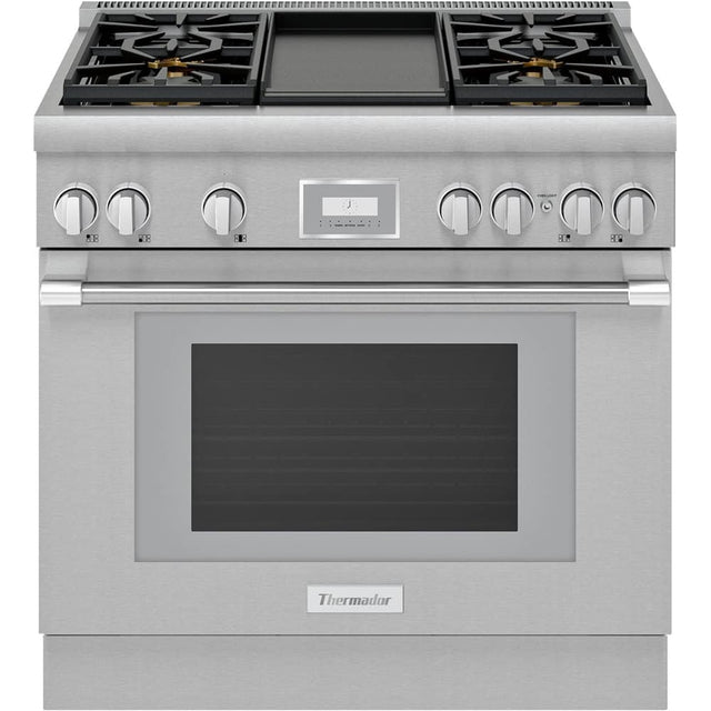 Front. Thermador - ProHarmony 5.0 Cu. Ft. Freestanding Gas Convection Range with ExtraLow Select Burners - Stainless Steel.