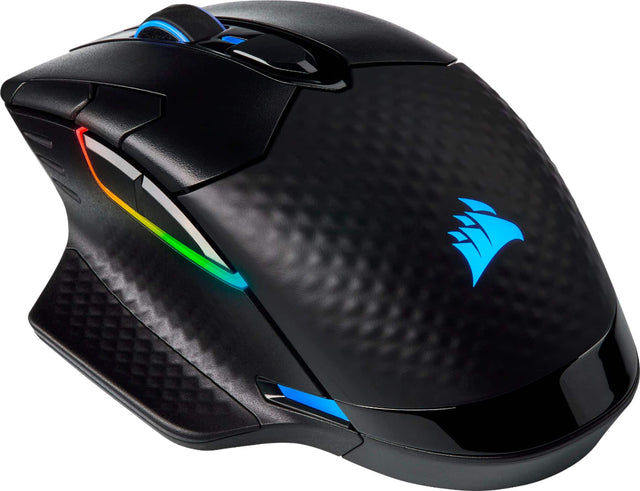 Front. CORSAIR - DARK CORE RGB PRO Wireless Optical Gaming Mouse with Slipstream Technology - Black.