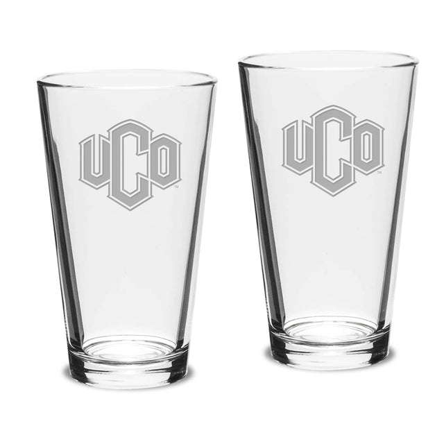 Front. Jardine - Central Oklahoma Bronchos 16oz. 2-Piece Classic Pub Glass Set - Multicolor.