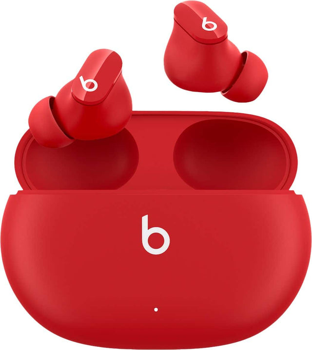 Front. Beats - Beats Studio Buds Totally Wireless Noise Cancelling Earbuds - Beats Red.