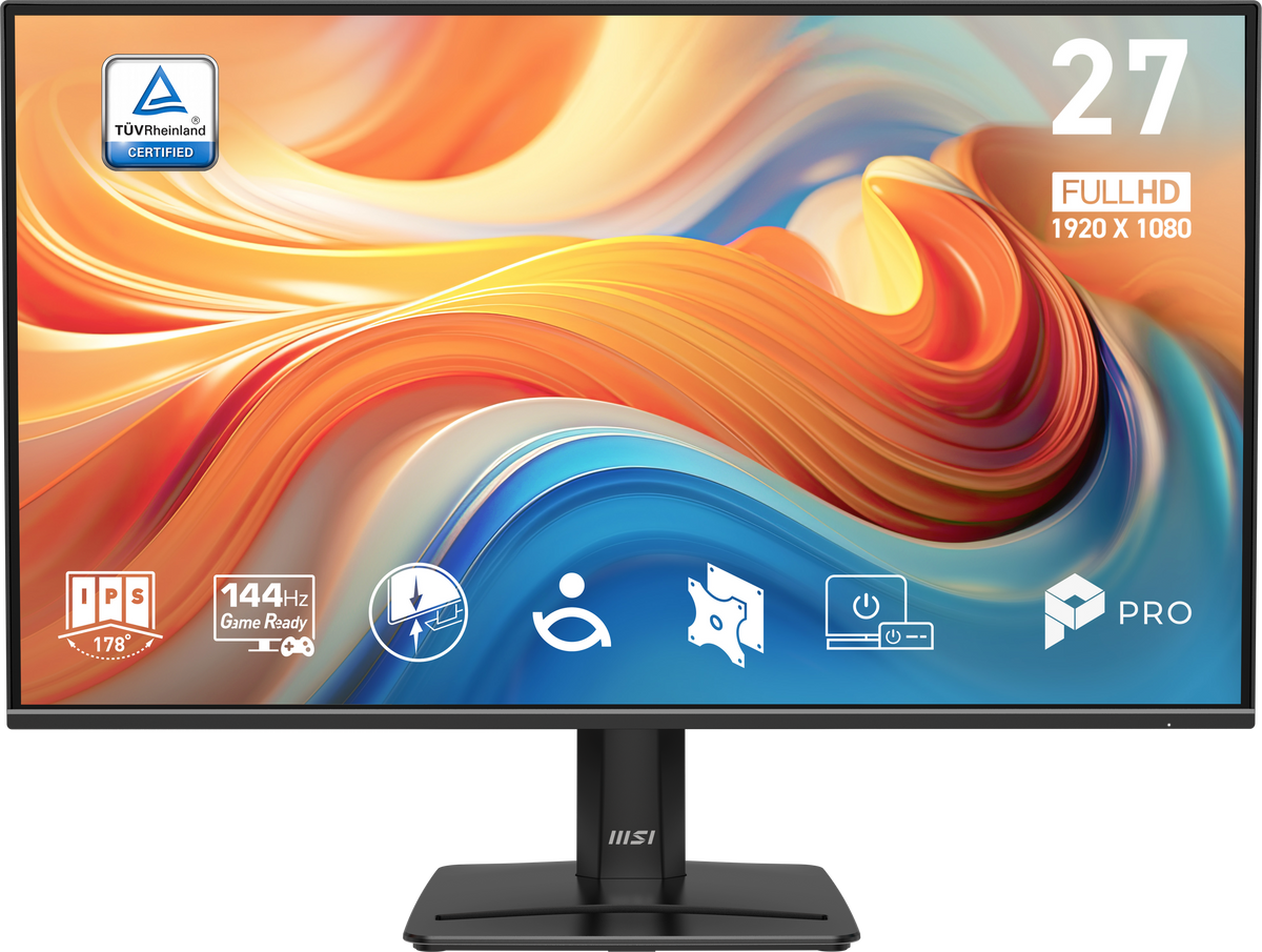 MSI - PRO MP272 E14C 27" IPS LCD FHD 144Hz 1ms FreeSync Business Monitor HDR ready with Built-in Speakers (USB-C ,HDMI) - Black