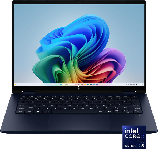 HP - OmniBook X Flip 2-in-1 - 14" 2K Touchscreen Laptop - Intel Core Ultra 5 226V (2024) - 16GB Memory - 512GB SSD - Copilot+ - Atmospheric Blue