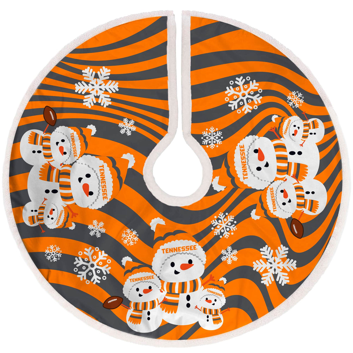 Pegasus - Tennessee Volunteers Snowman Sherpa Christmas Tree Skirt - Multicolor