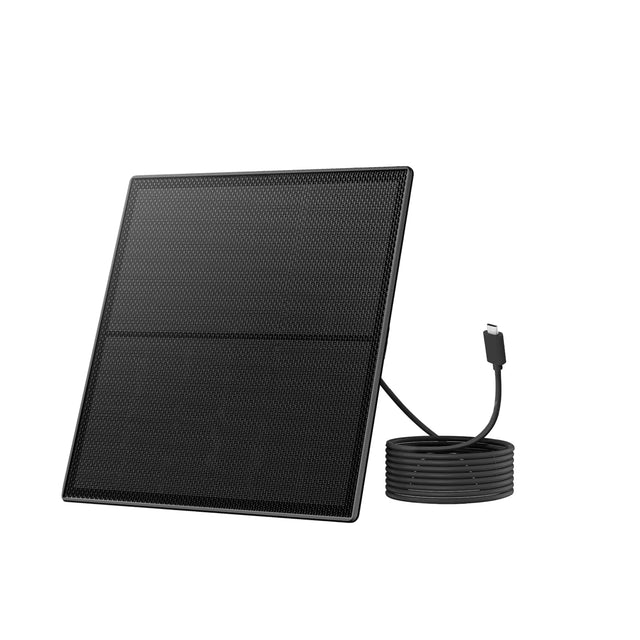 Front. BIRDFY - 5W Solar Panel for Bird Feeder Camera, Type-C Charger for Feeder, 360° Adjustable Swivel Mount, IP65 Waterproof - Black.