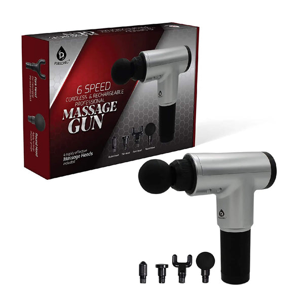 Pursonic - 6 Speed Cordless & Rechargeable Professional Massage Gun - Gray