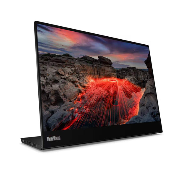 Front. Lenovo - Lenovo Thinkvision M14t Gen 2 Portable Monitor - Touch, 2.2K, 16:10, USB-C, 14" IPS (63FDUAR6WW) - Raven Black.