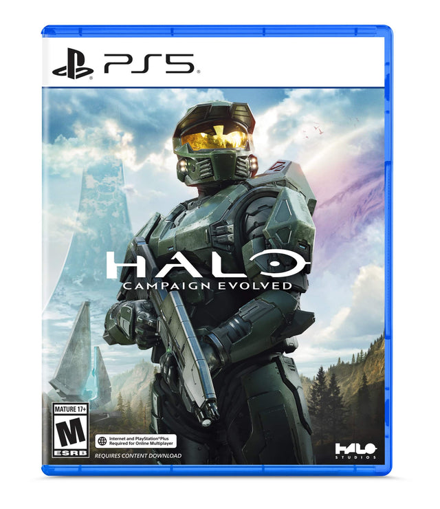 PS5. HALO CAMPAIGN EVOLVED MATURE 17+ M internet Required and for PlayStation*Plus Online Multiplayer ESRB REQUIRES CONTENT DOWNLOAD WLO STUDIOS