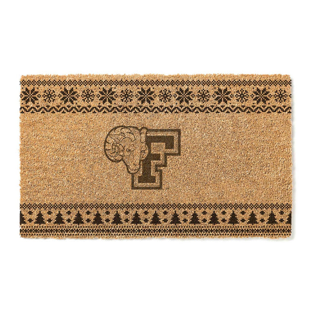 Front. Jardine - Fordham Rams 18" x 30" Holiday Coir Doormat - Brown.