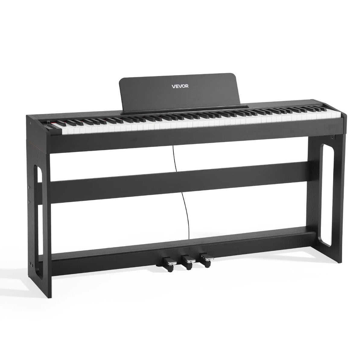 VEVOR - Weighted Digital Piano, 88 Keys Fully Weighted, Electric Piano Keyboard with Furniture Stand, Power Adapter,Triple Pedal - Black
