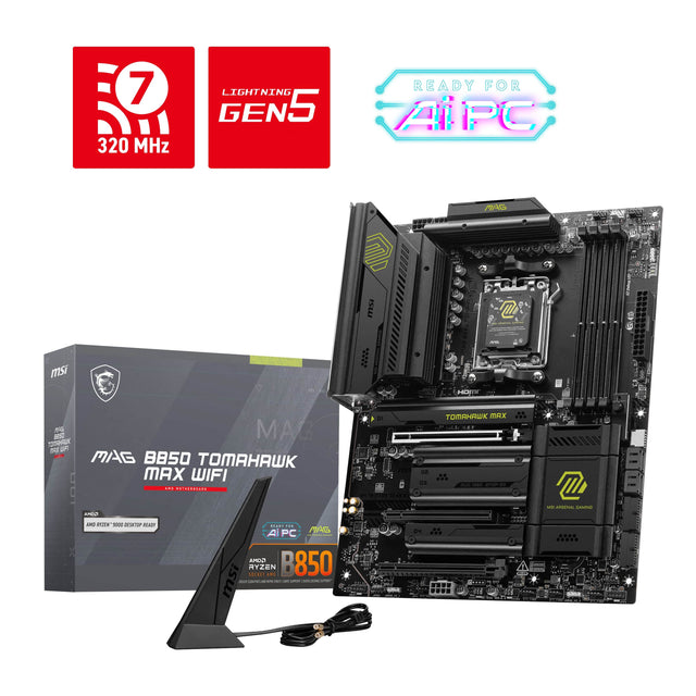 7 320 MHz LIGHTNING GEN 5 READY FOR AIPC

MSI MAG B550 TOMAHAWK MAX WIFI

AMD RYZEN 3000 SERIES READY