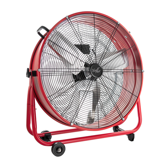 Front. VieAir - Vie Air 24 Inch Commercial Floor Drum Fan in Red - Red.