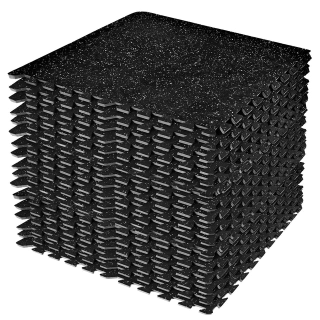 Front. Sorbus - Sorbus 18 Interlocking Gym Floor Mat - 1/2" Thick Rubber Top High-Density EVA Foam (72 Sq Ft), Heavy Exercise Equipment - Black.