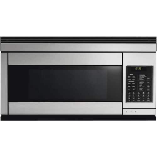 Front. Fisher & Paykel - 1.1 Cu. Ft. Over-the-Counter Microwave - Black Stainless Steel.