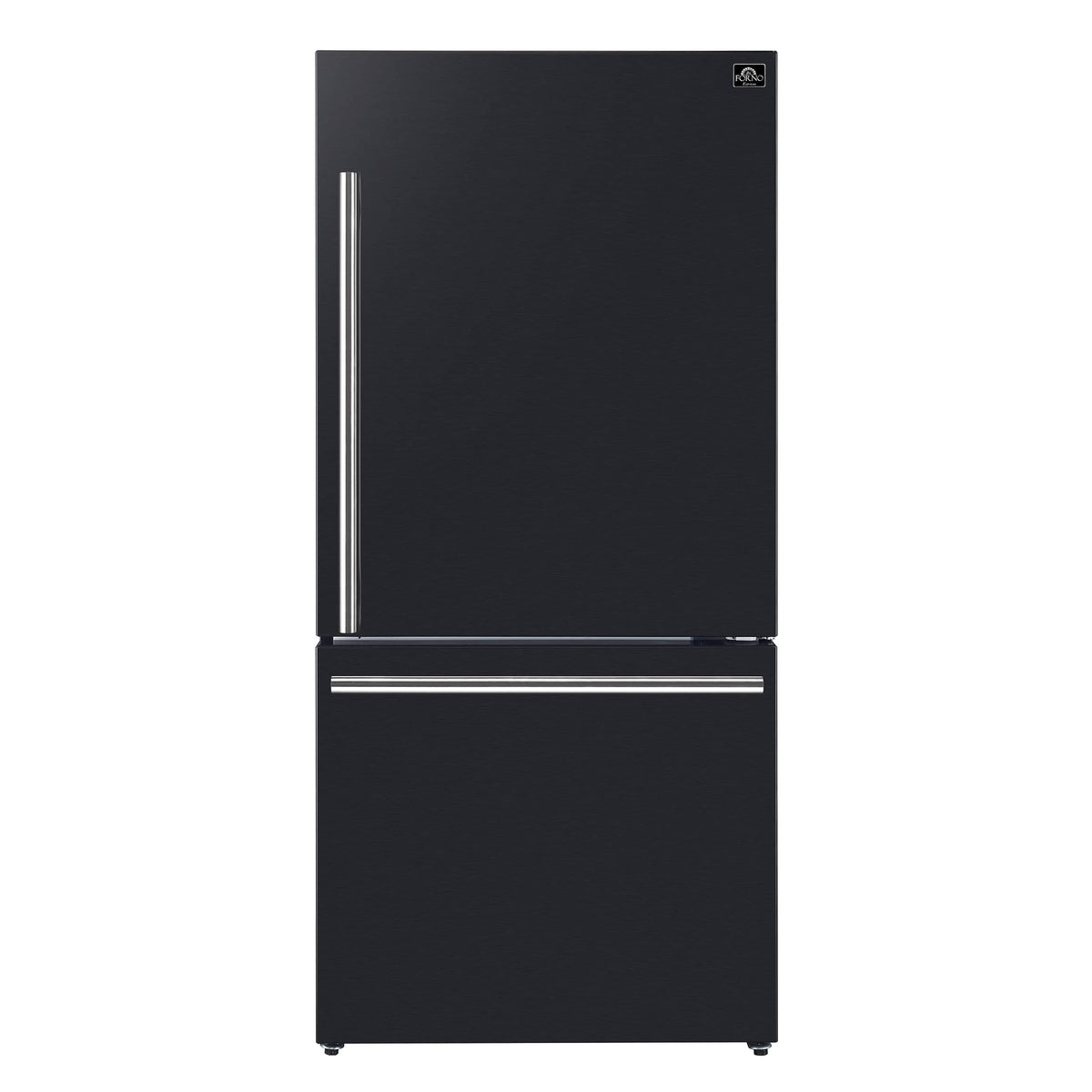 Forno Appliances - 32 in. Wide Milano Espresso 17.2 Cu. Ft. Counter-Depth Bottom Freezer Refrigerator with Right Swing Door - Black