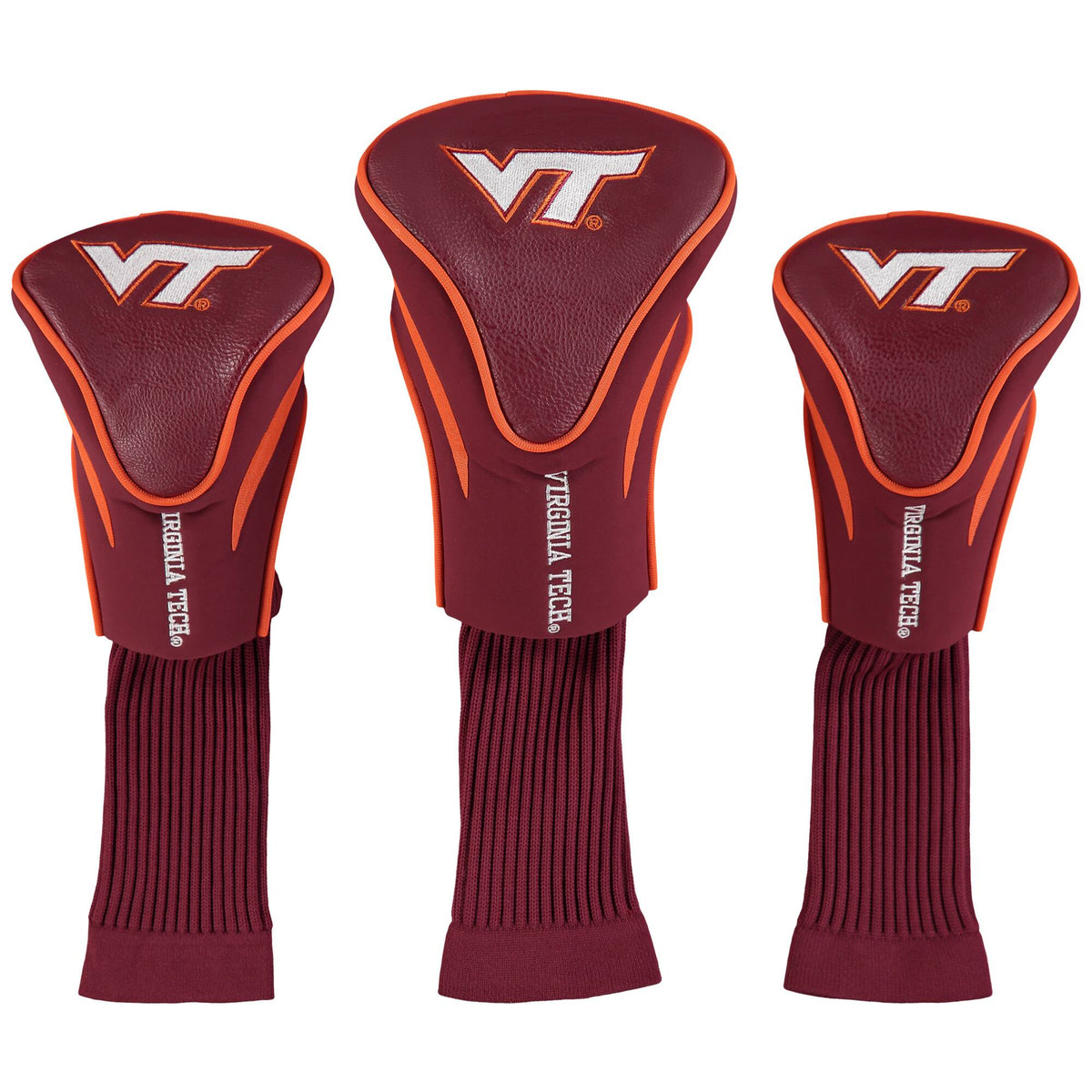 Team Golf - Virginia Tech Hokies 3-Pack Contour Golf Club Head Covers - Multicolor