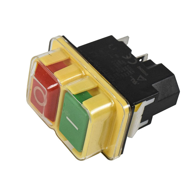 Front. HQRP - On-Off Electromagnetic 4-Pin Start Switch 16 A 120 V UL Listed for KEDU KJD17B Tools - yellow.