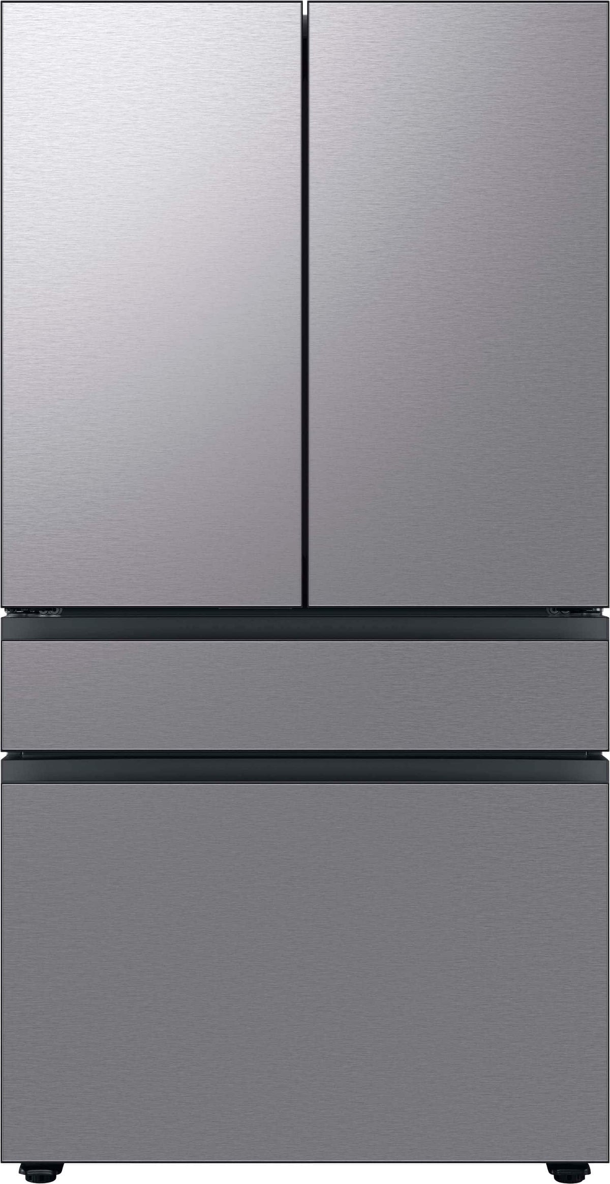 Samsung - 36 in. Wide BESPOKE 23 cu. ft. 4-Door French Door Counter Depth Smart Refrigerator with Beverage Center - Stainless Steel