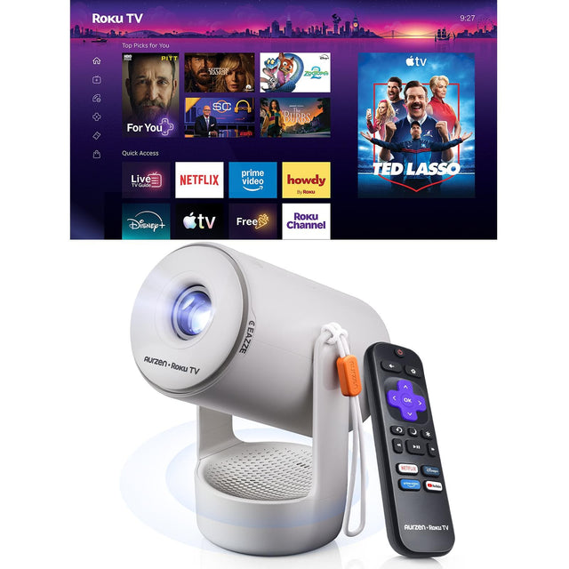Roku TV  
9:27  
Top Picks for You  
FAXI  
PITT  
DUTTON RANCH  
ZOOTOPIA  
For You  
SC  
The BLRBS  
Quick Access  
Live TV  
NETFLIX  
prime video  
howdy By Roku  
TED LASSO  
Aurzen Roku TV  
EAZZE  
Unixeu  
OK V  
M  
DII  
NETFLIX Compan  
Aurzen Roku TV