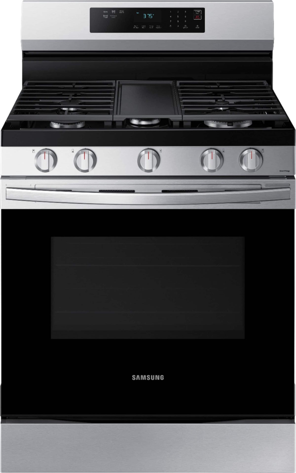 Samsung - 30 in. Wide 5 Burner 6.0 cu. ft. Freestanding Gas Range with 18K BTU Dual Power Burner & Self Clean - Stainless Steel