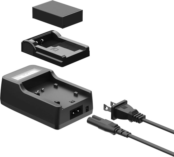 Digipower - Travel Charger For Mirrorless & DSLR Cannon Camera Batteries LPE6/LPE10/LPE17/NB/L12 - Black