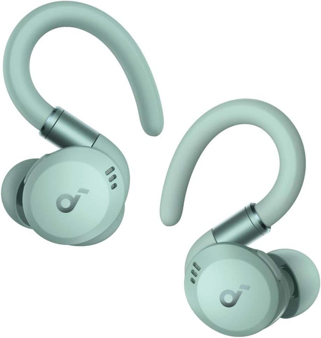 Front. Soundcore - by Anker Sport X20 True Wireless Noise Cancelling Earbuds - Green.
