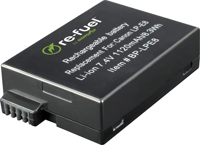 Front. Digipower - Re-Fuel Rechargeable Lithium-Ion Replacement Battery for Canon LP-E8 - Multi.