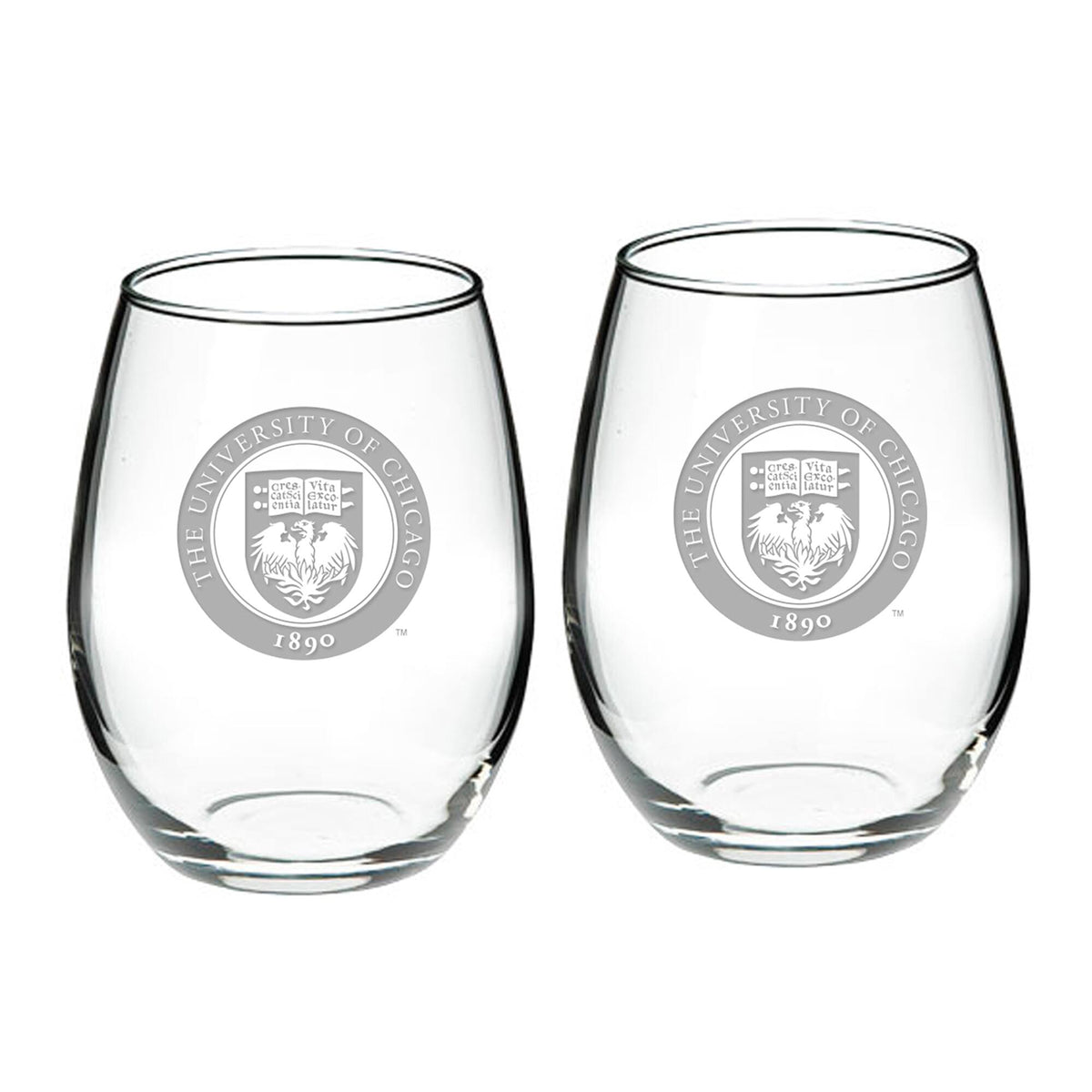 Jardine - Chicago Maroons 2-Piece 21oz. Stemless Wine Glass Set - Multicolor