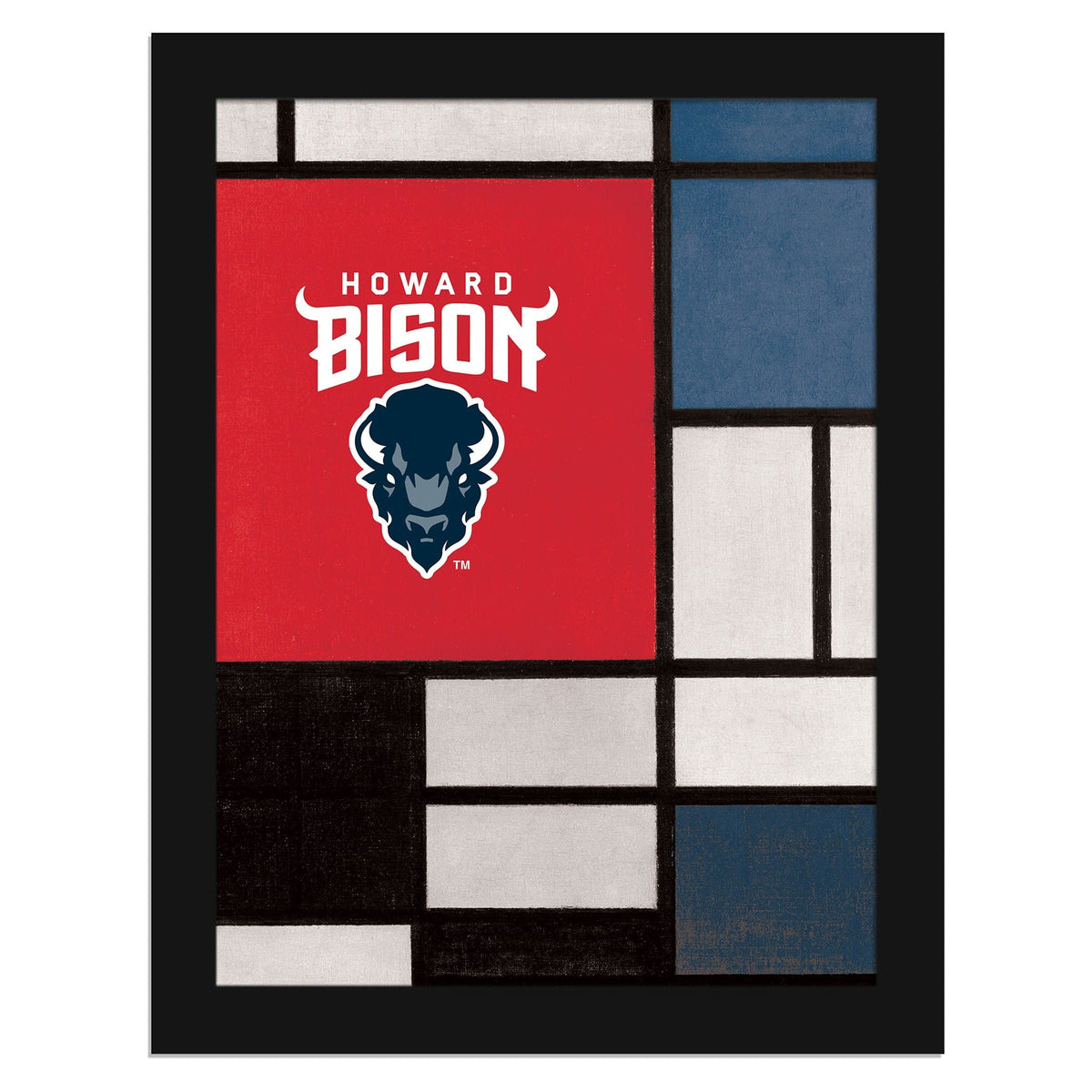 Fan Creations - Howard Bison 12" x 16" Team Composition Framed Fine Art Print - Multicolor