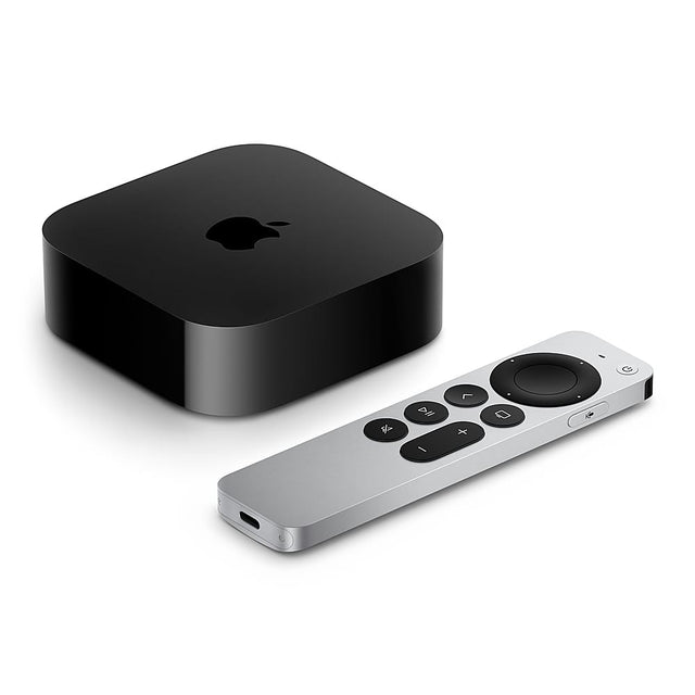 Front. Apple - TV 4K 2022 Family 64GB Streaming Device (3rd generation) - Wi-Fi - Black.