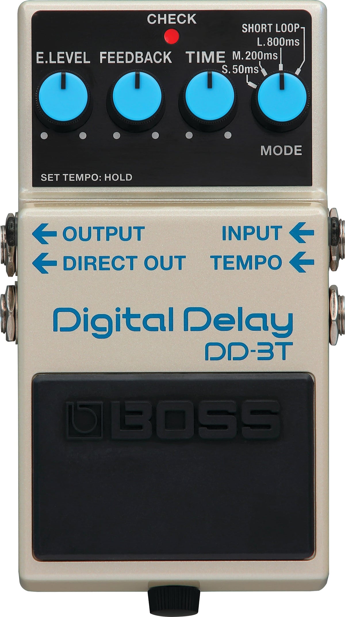 Digital Delay Guitar Effects Pedal with Tap Tempo, Stereo Outputs, Extended Delay Time, and Classic BOSS Delay Sound - Off White