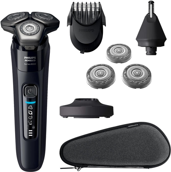 Philips Norelco - Rechargeable Electric Shaver 9600 with Extra Shave Heads Included S9507/87 - Black