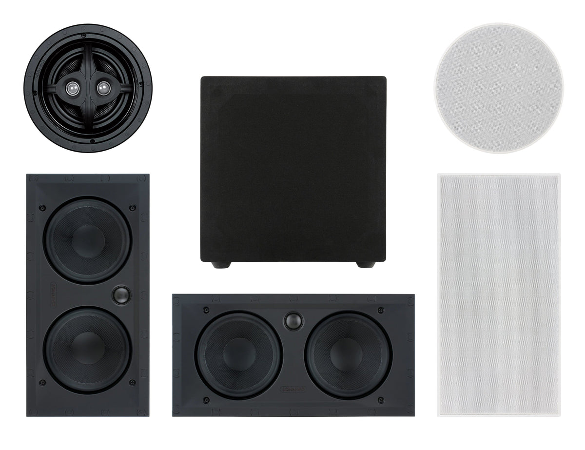 Sonance - MAG5.1 PREMIUM - Mag Series 5.1-Ch. Premium 6-1/2" Surround Sound In Wall Speaker System with Wireless Subwoofer (Each) - Paintable White