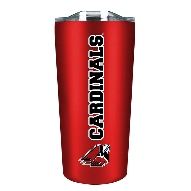 Front. The Fanatic Group - Ball State Cardinals 18oz. Stainless Steel Soft Touch Tumbler - Multicolor.