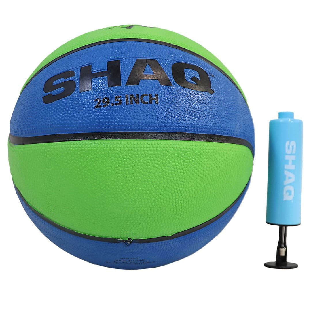 29.5" Composite Basketball Deflated with Mini Pump Mens Basketball Indoor Outdoor Basketball Size 7 Basketball SHAQ - Blue