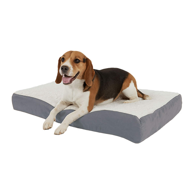 Front. PetMaker - Orthopedic Pet Bed – 2-Layer Memory Foam Dog Bed with Removable Cover Comes with Additional Mattress Replacement Cover - Gray.