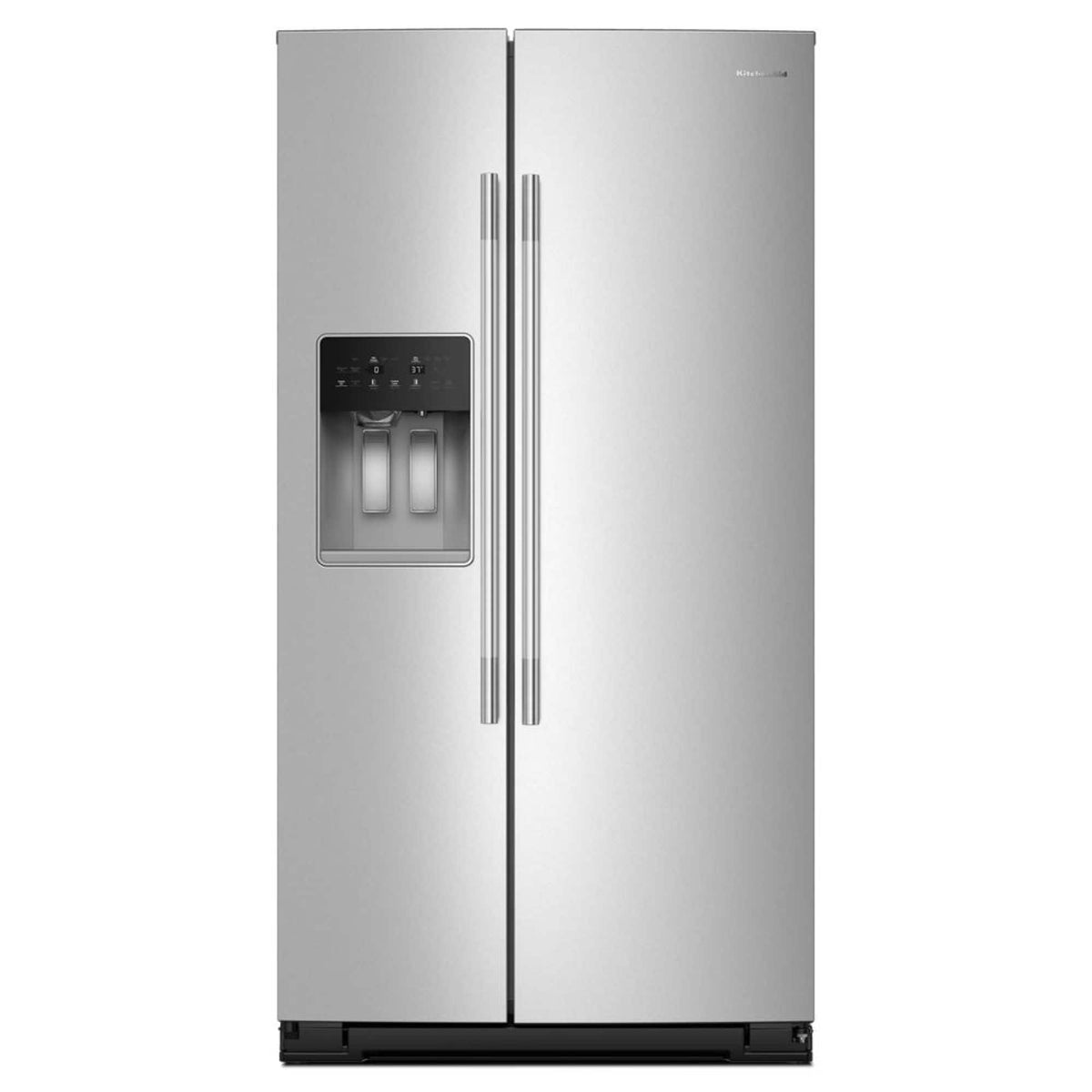 KitchenAid - 36 in. Wide 28.7 cu. ft. Side-by-Side Refrigerator with Panoramic LED Lighting - Stainless Steel